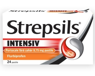 Strepsils Intensiv fara zahar cu aroma de portocale, 8,75 mg, 24 pastile, Reckitt Benckiser