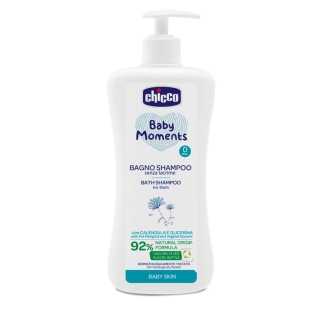 Sampon fara lacrimi Baby Moments +0 luni, 500 ml, Chicco