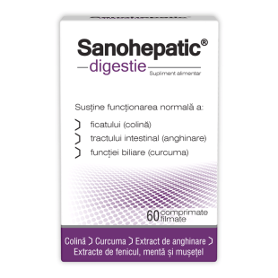 Sanohepatic digestie, 60 comprimate filmate, Zdrovit