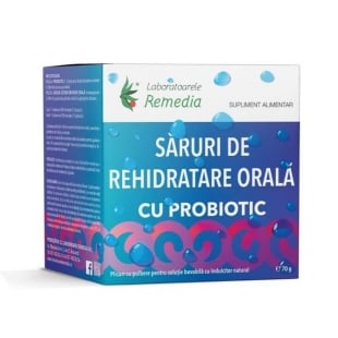Saruri de rehidratare orala cu probiotic pulbere, 20 plicuri, Remedia
