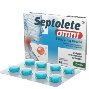 Septolete Omni eucalipt 3 mg/1 mg, 16 pastile, KRKA