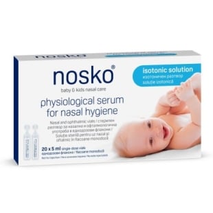 Ser fiziologic pentru igiena nazala 5 ml, 20 monodoze, Nosko