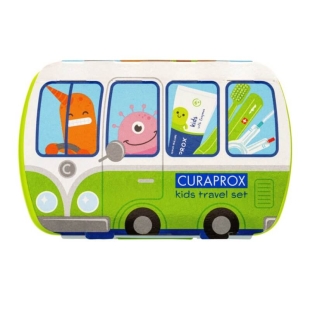 Set de calatorie pentru igiena orala pentru copii Travel Set Kids Green, Curaprox
