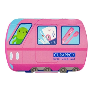Set de calatorie pentru igiena orala Travel Set Pink, Curaprox