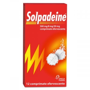 Solpadeine 500 mg/8 mg/30 mg, 12 comprimate efervescente, Perrigo