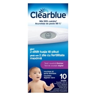 Test de ovulatie digital cu 1 dispozitiv si 10 benzi de testare, Clearblue