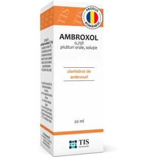 Ambroxol 0.75%, picaturi orale solutie, 20 ml, Tis Farmaceutic