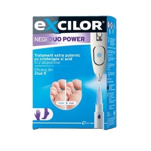 Tratament pentru negi Duo Power, 10 ml + 1.5 g, Excilor