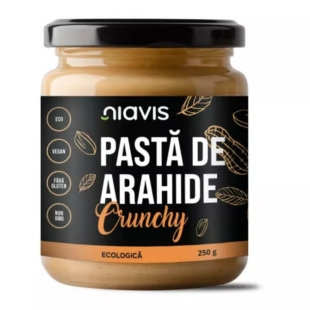 Pasta bio de arahide crunchy, 250 g, Niavis