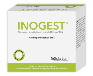 Inogest pulbere pentru solutie orala cu aroma de menta, 30 plicuri, Meditrina