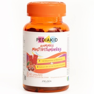 Ursuleti gumati cu vitamine si minerale, 60 ursuleti, Pediakid