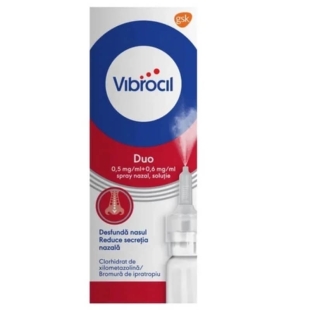 Vibrocil Duo spray nazal solutie, 0,5 mg/ml + 0,6 mg/ml, 10 ml, GSK (Haleon)