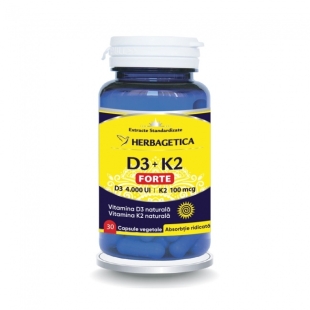 Vitamina D3+K2 Forte, 30 capsule, Herbagetica