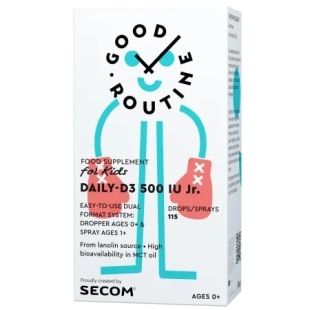 Vitamina D3 pentru copii Daily-D3 Jr. 500 UI Good Routine, 15 ml, Secom