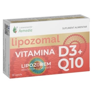 Vitamina D3 + Q10 lipozomal, 30 capsule, Remedia