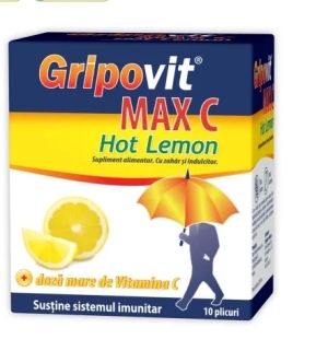 Gripovit Max C Hot Lemon, 10 plicuri, Zdrovit
