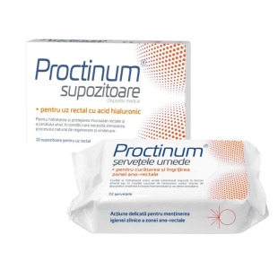 Proctinum 10 supozitoare + Servetele umede 72 bucati, Zdrovit