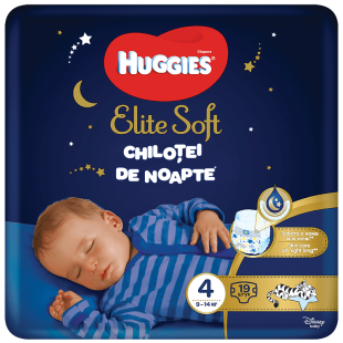 Huggies - Elite Soft Night 4 Pants 9-14kg 19buc