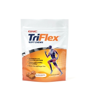 Formula pentru sanatatea articulatiilor cu aroma de caramel sarat TriFlex, 60 caramele, GNC