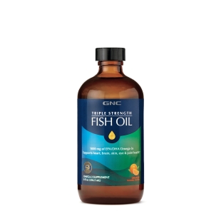 Ulei de peste cu aroma naturala de portocale Triple Strength, 236.5 ml, GNC