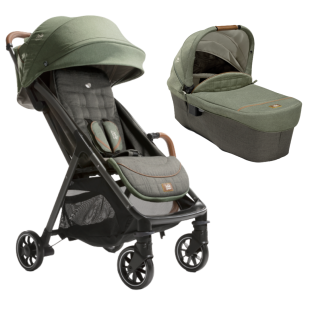 Carucior pentru copii ultracompact 2 in 1 Parcel, nastere - 22 kg, Signature Pine (Carucior Parcel Pine + Landou Ramble XL Pine), Joie