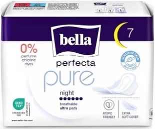 Absorbante igienice Perfecta Pure Night, 7 bucati, Bella