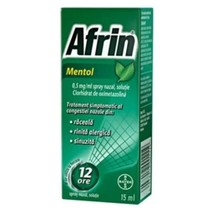Afrin Mentol decongestionant nazal spray 0,5 mg/ml, 15 ml, Bayer