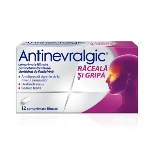 Antinevralgic Raceala si gripa, 12 comprimate filmate, Sanofi