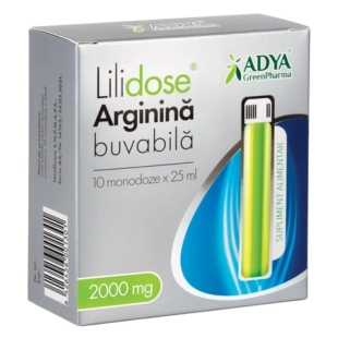 Arginina Buvabila 2000 mg aroma lime Lilidose, 10 monodoze x 25 ml, Adya Green Pharma