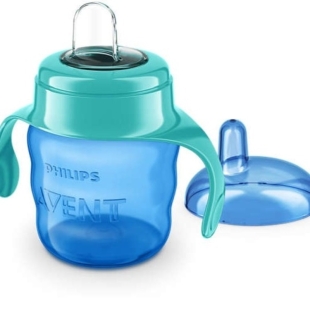 Cana baieti cu tetina moale si manere +6 luni SCF551/05, 200ml, Avent