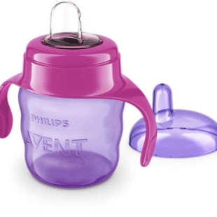 Cana fete cu tetina moale si manere +6 luni SCF551/03, 200ml, Avent