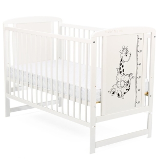 BabyNeeds - Patut din lemn Timmi Girafa 120x60 cm Alb
