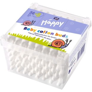 Betisoare de urechi cu opritor Baby Happy, 56+8 bucati, Bella