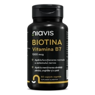 Biotina Vitamina B7 1000 mcg, 60 capsule, Niavis