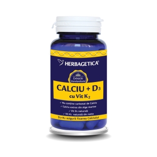 Herbagetica - Calciu+D3 cu Vitamina K2 30caps