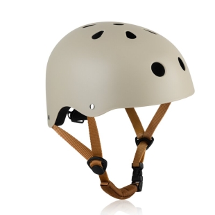 Casca pentru copii, Lionelo, Reglabila 50-56 cm, Din ABS si EPS, Conform cu standardul EN1078, Bej