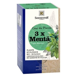 Ceai 3 x menta eco, 18 plicuri, Sonnentor