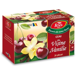Ceai cu visine si vanilie, 20 plicuri, Fares