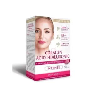 Colagen cu acid hialuronic Intense, 30 capsule, Interherb