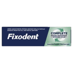 Crema adeziva pentru proteza dentara Complete Strong Hold Extra Fresh, 47 g, Fixodent