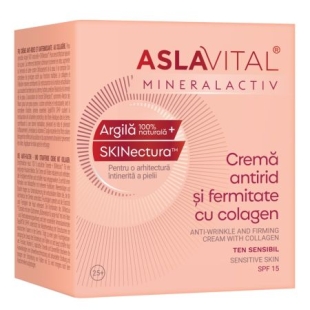 Crema antirid cu colagen pentru fermitate SPF 15 Mineralactiv, 50 ml, Aslavital