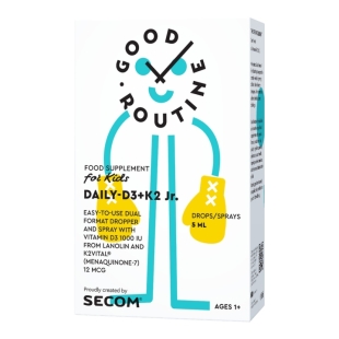 Daily D3 + K2 Jr picaturi/spray Good Routine, 5 ml, Secom
