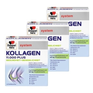 Pachet promo Doppelherz System Kollagen 11000 Plus, 30 flacoane buvabile (3 cutii x 10 fiole solutie orala)
