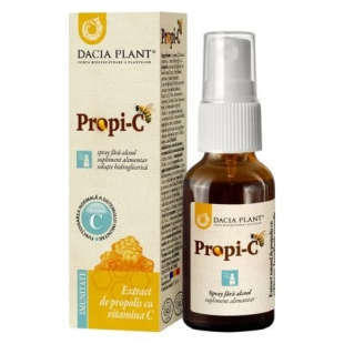 Spray fara alcool cu extract de propolis si vitamina C Propi-C, 20 ml, Dacia Plant
