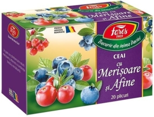 Ceai cu merisoare si afine, 20 plicuri, Fares
