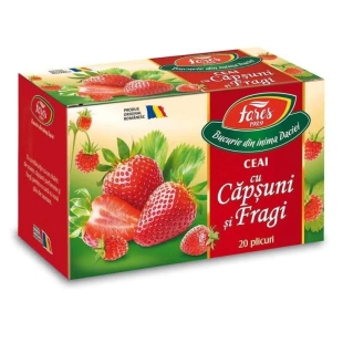 Ceai de capsuni si fragi Aromfruct, 20 plicuri, Fares