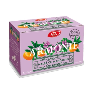 Ceai Armonie nalba cu mandarine, 20 plicuri, Fares