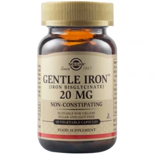 Fier cu actiune blanda Gentle Iron 20 mg, 90 capsule, Solgar