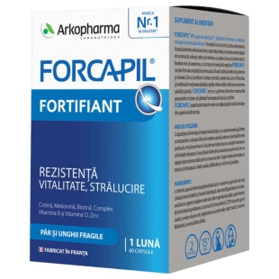 Fortifiant pentru par si unghii, 60 capsule, Forcapil