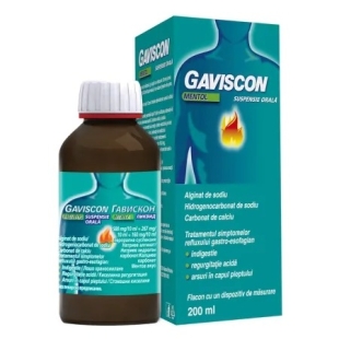 Gaviscon Mentol suspensie orala, 200 ml, Reckitt Benckiser